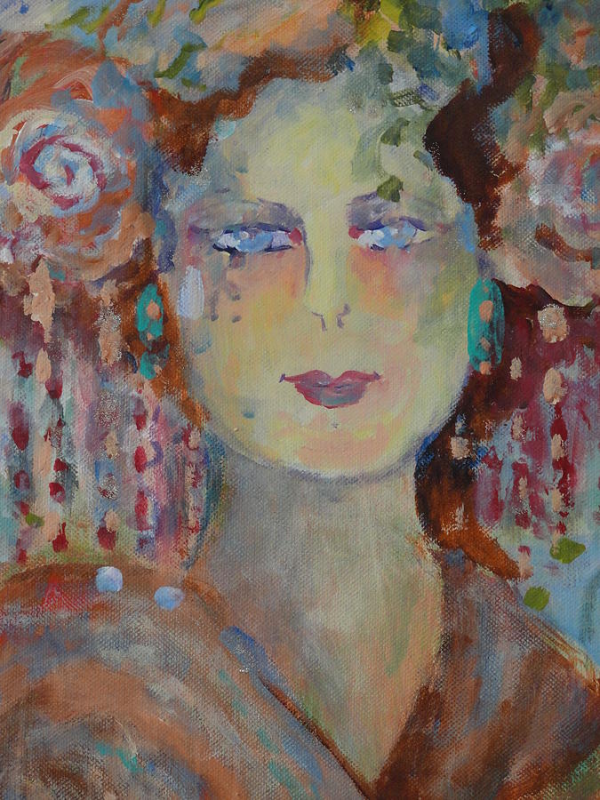 Lady in Waiting close up Painting by Norma Malerich - Pixels
