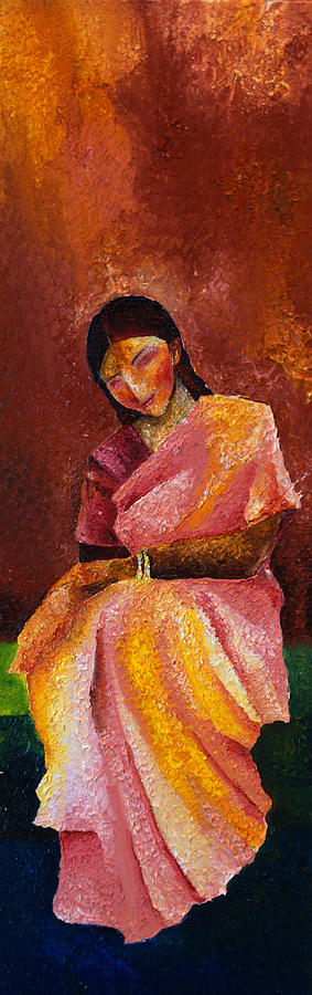 yellow saree painting