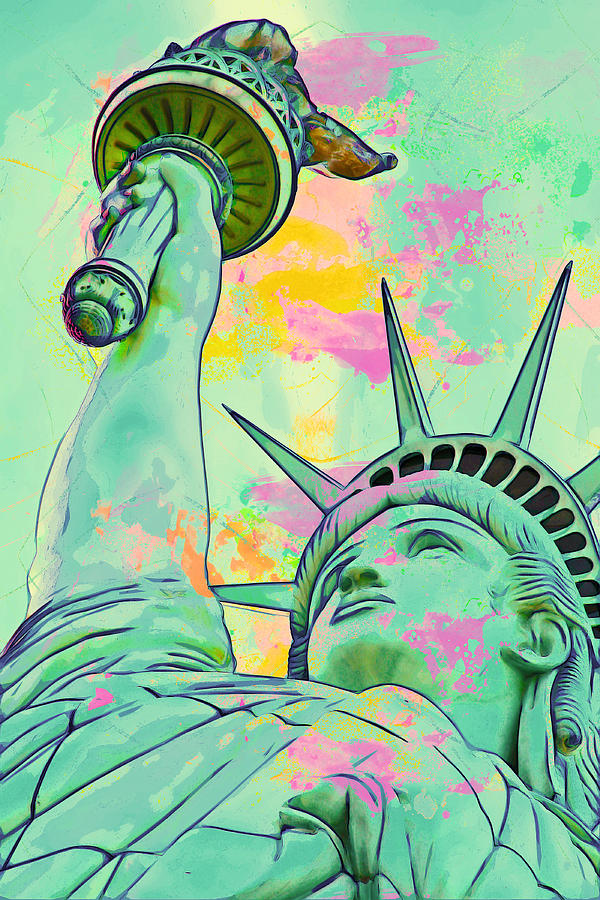 Inspirational Digital Art - Lady Liberty by Celestial Images