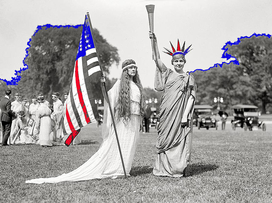 Lady liberty and attendant Washington D.C. c. 1918-2014 Photograph by David Lee Guss