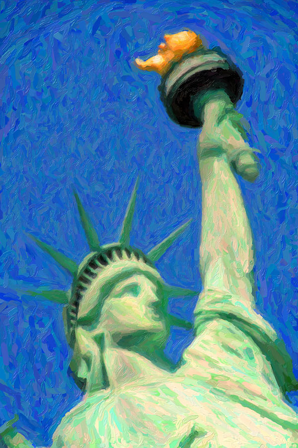 Lady Liberty Drawing by Celestial Images