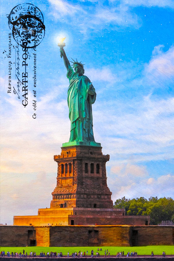 Lady Liberty Lifting Her Light Photograph by Mark E Tisdale