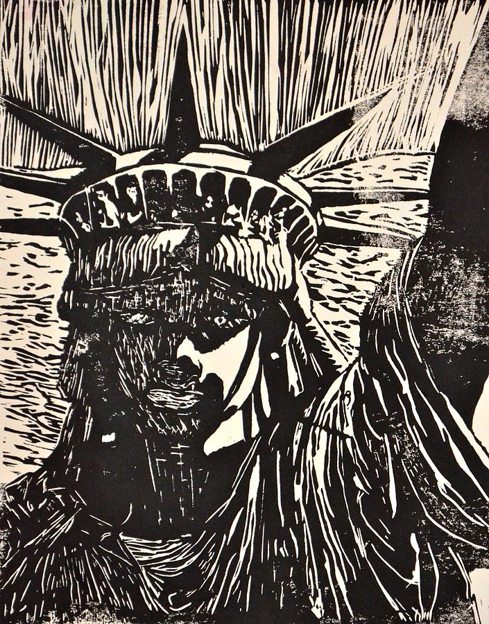 Abstract Drawing - Lady Liberty by Michelle Wiltz