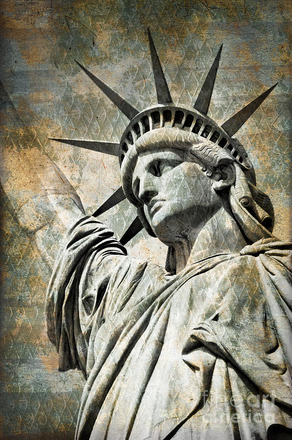 Vintage Photograph - Lady Liberty vintage by Delphimages Photo Creations