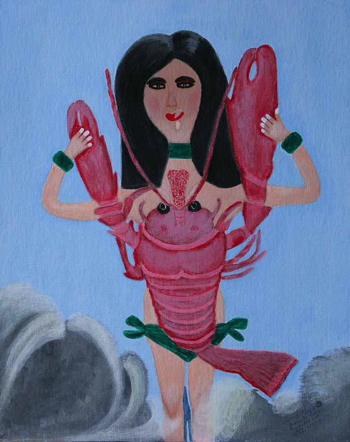 Lady Lobster Painting by Lorna Maza