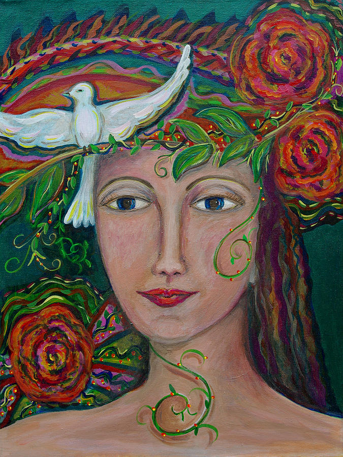 Dove Painting - Lady of Peace by Donniece Smith