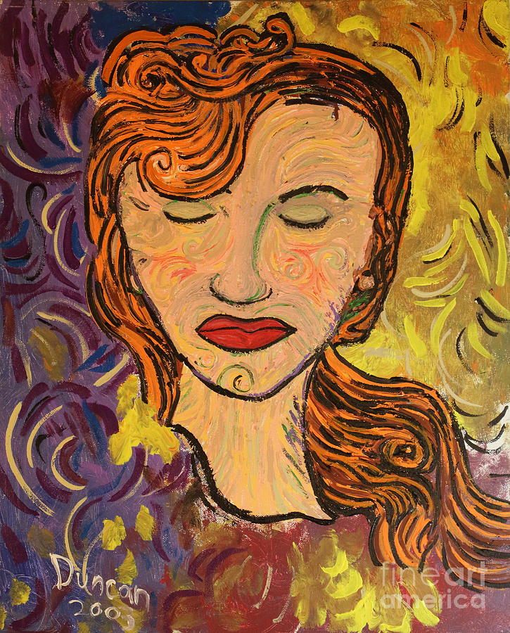 Lady Of Squiggles Painting by Stefan Duncan