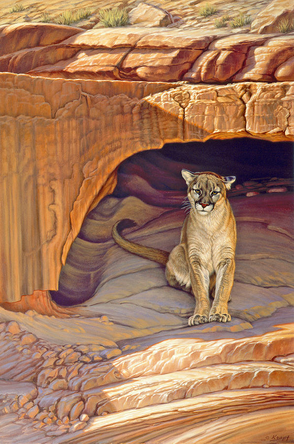 Wildlife Painting - Lady of the Canyon by Paul Krapf Wildlife Painting - Lady of the Canyon by Paul Krapf