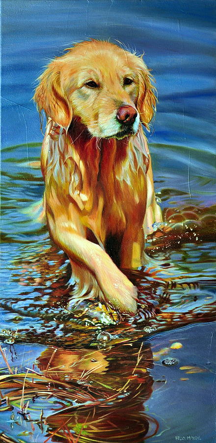 Golden Retriever Painting - Lady of the Lake by Kelly McNeil