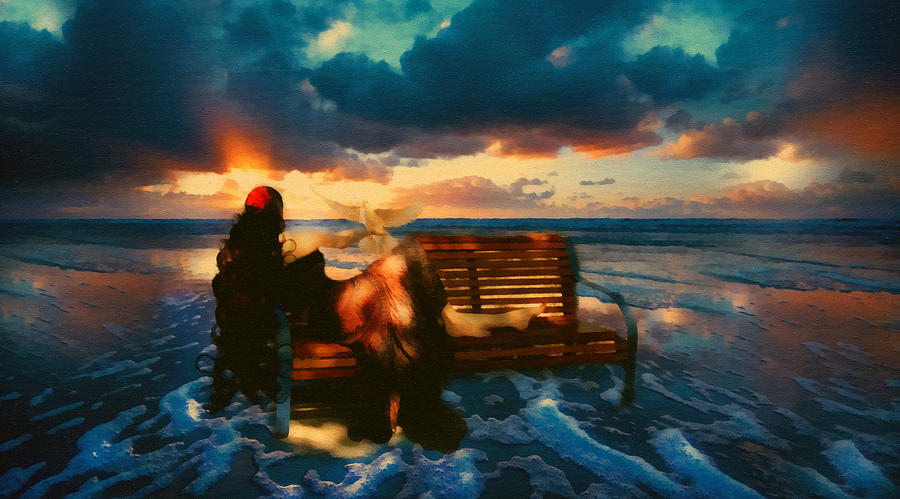Fantasy Mixed Media - Lady Of The Ocean by Georgiana Romanovna