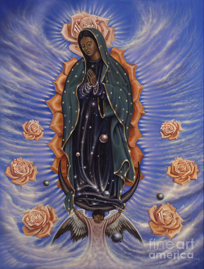 Lady of the Roses Painting by Ricardo Chavez-Mendez