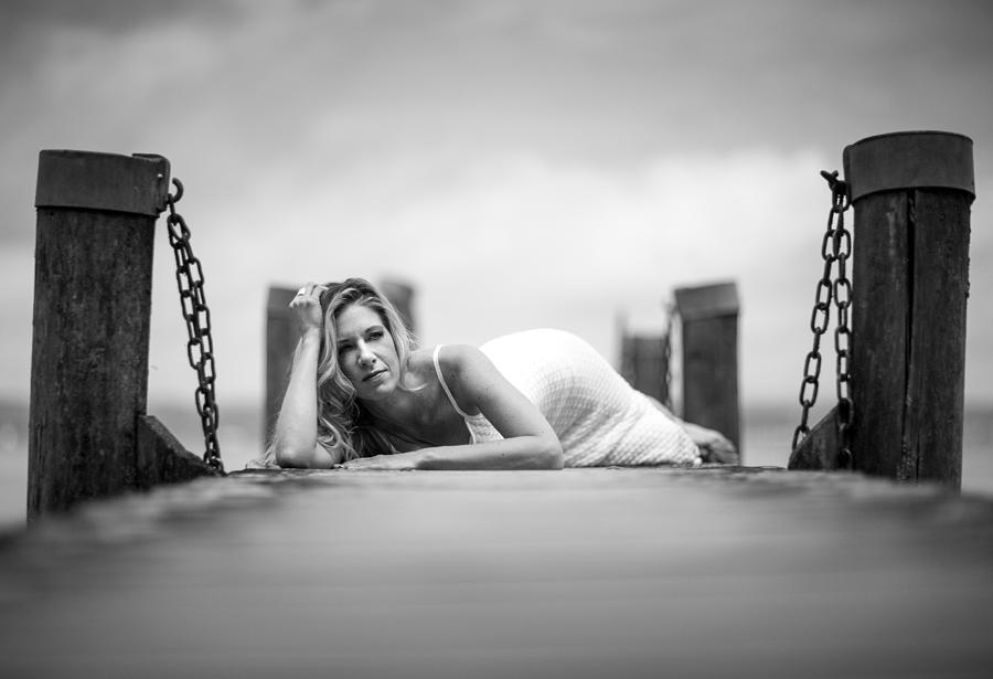 Black And White Photograph - Lady On A Base 1 by Ralf Kaiser