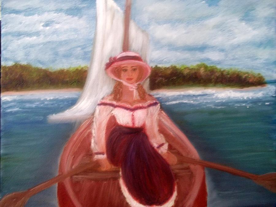 Lady on boat Painting by Elizabeth Diaz - Fine Art America