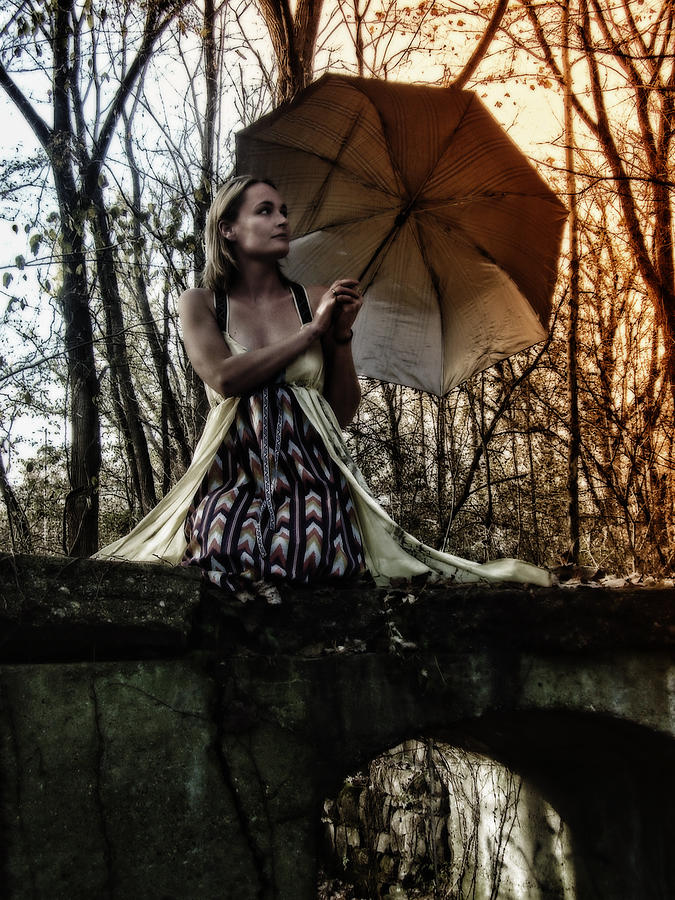 Bridge Photograph - Lady Rain by Kristie  Bonnewell