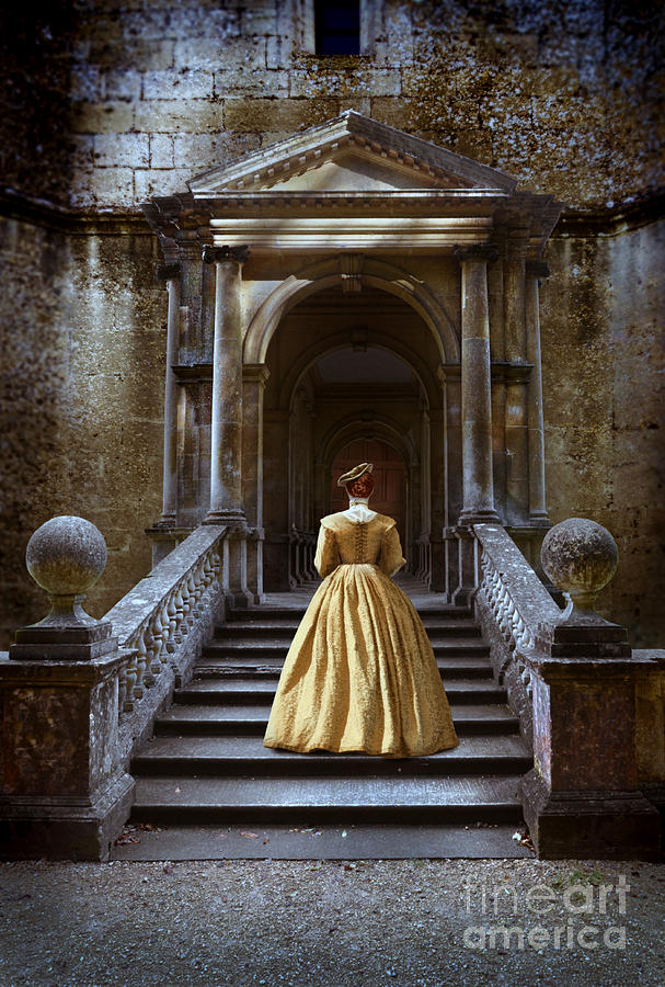 Lady Walking up Stone Steps Photograph by Jill Battaglia