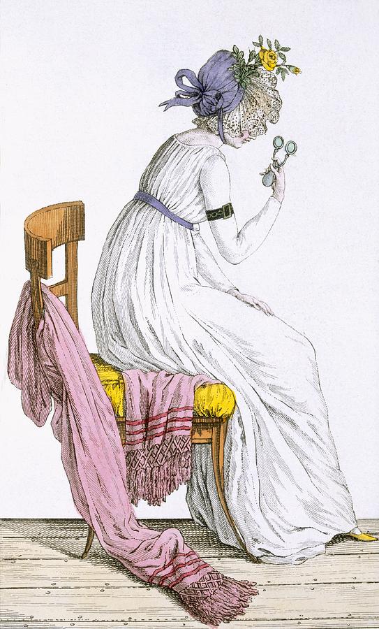 Parisian Drawing - Lady Wearing A Negligee, From Costume by French School