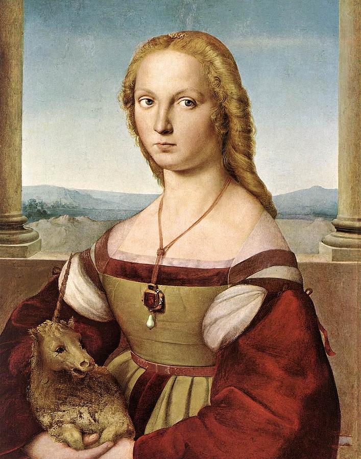 Raphael Painting - Lady with a Unicorn - 1505 by Raphael