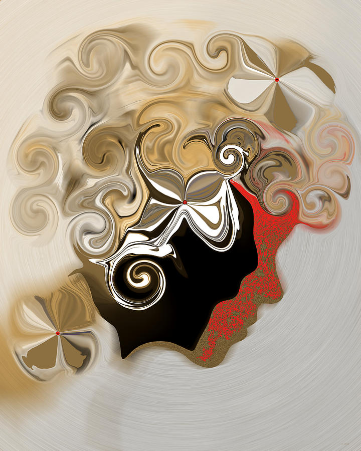 Lady with Curls Digital Art by Gillian Owen
