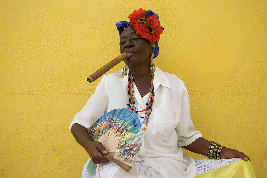 Lady With Fan And Cigar, Old Havana Photograph by Karl Blackwell Lady With Fan And Cigar, Old Havana Photograph by Karl Blackwell