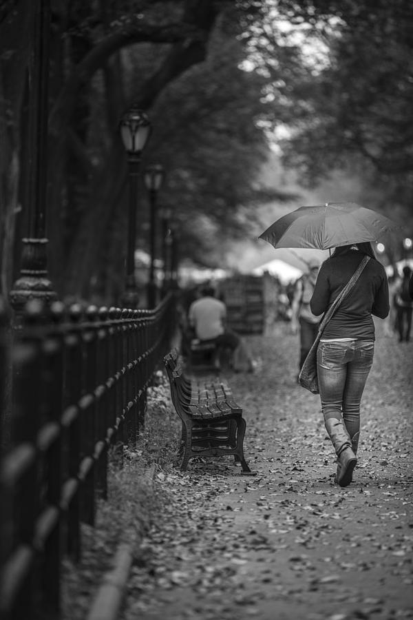Lady with Umbrella Central Park  Photograph by John McGraw