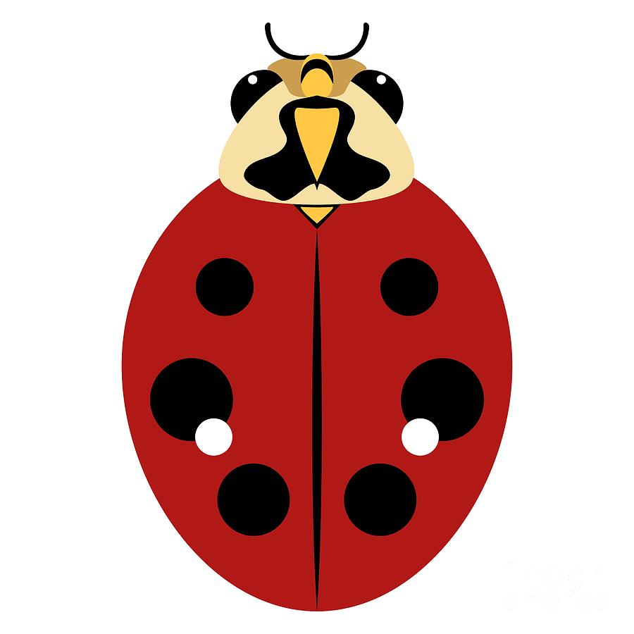 Ladybug Graphic Dark Red Digital Art by MM Anderson