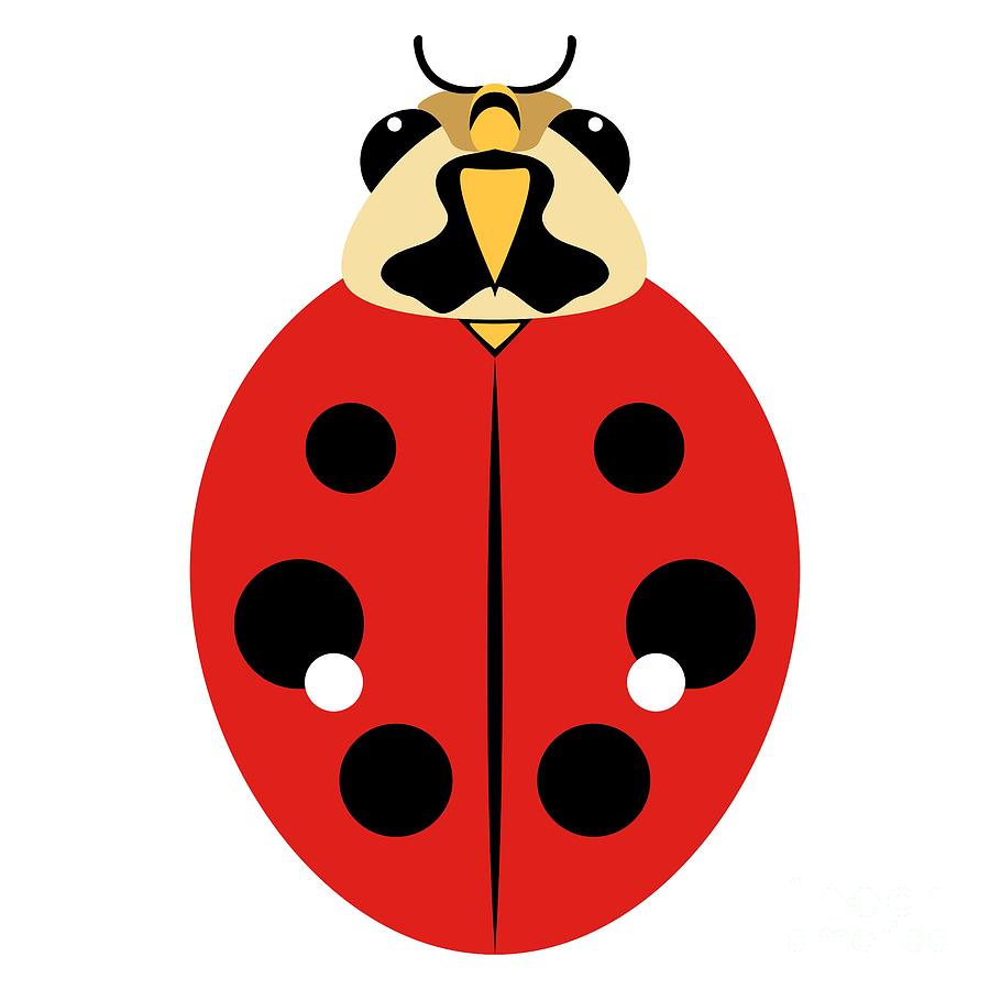 Ladybug Graphic Red Digital Art by MM Anderson