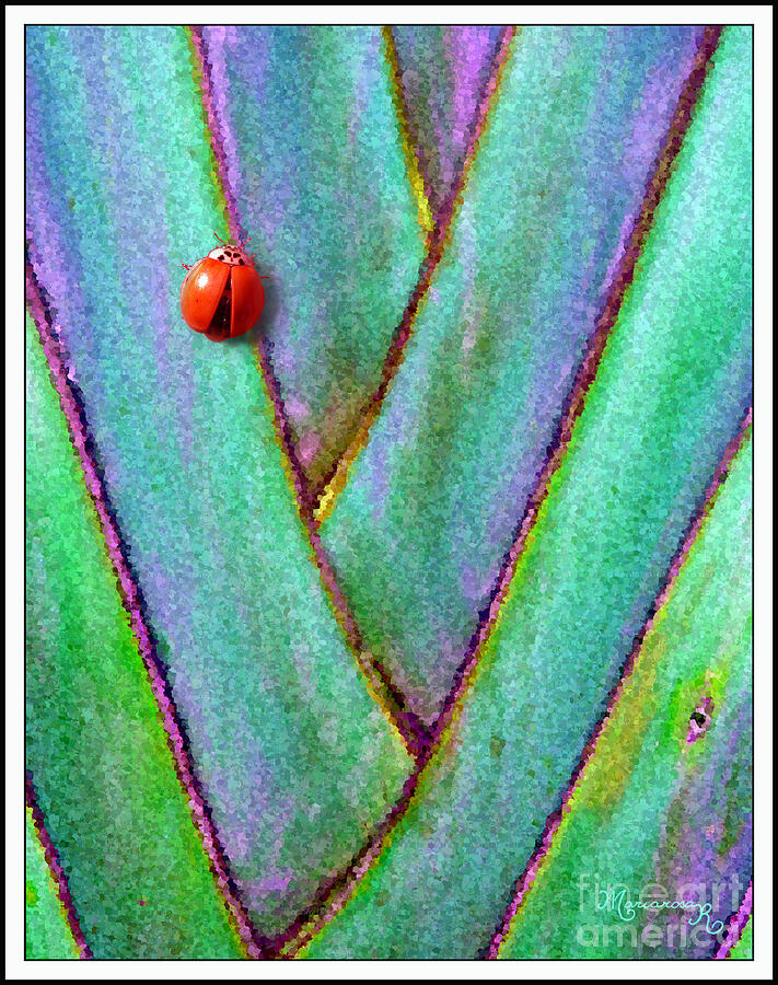 Ladybug on Palm Digital Art by Mariarosa Rockefeller