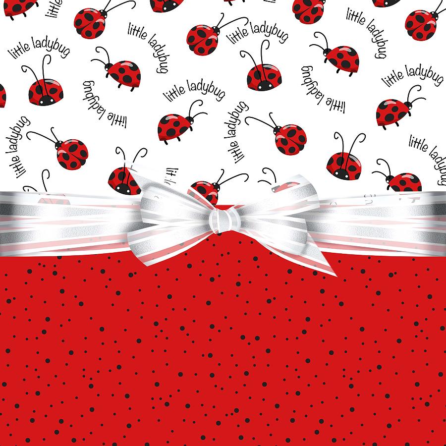 Insects Digital Art - Ladybug Red And White  by Debra  Miller