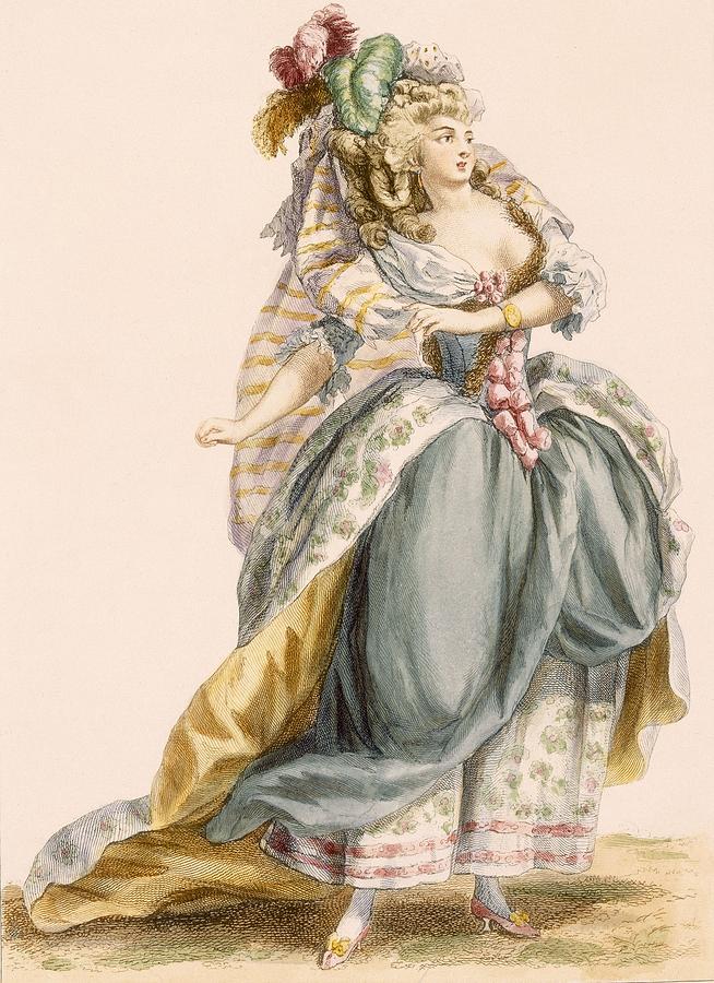 Ladys Costume Based On The Opera La Drawing by Francois Louis Joseph ...