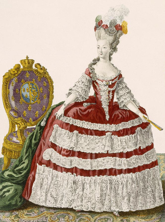Ladys Court Gown In Dark Cherry Drawing by Pierre Thomas Le Clerc