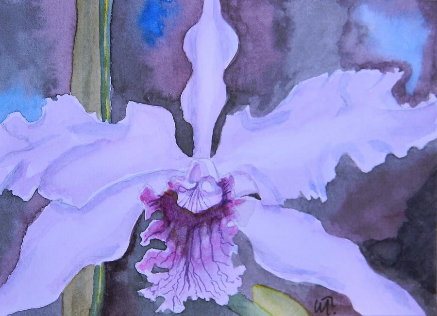 Laelia lobata Orchid Painting by Warren Thompson