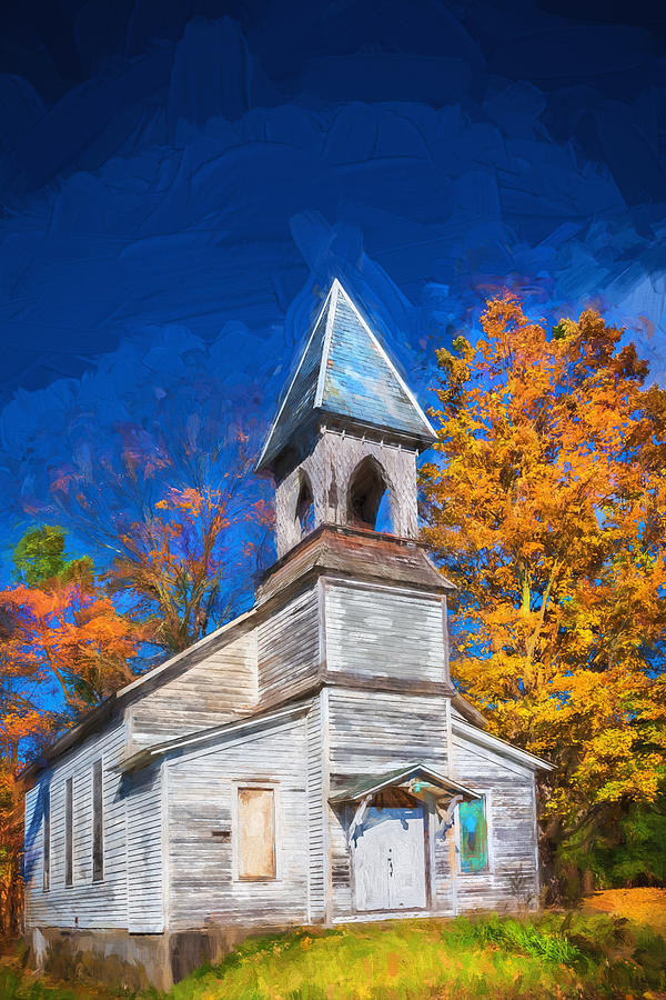 Lafayette Baptist Church Lafayette Sussex County NJ Painted Photograph by Rich Franco
