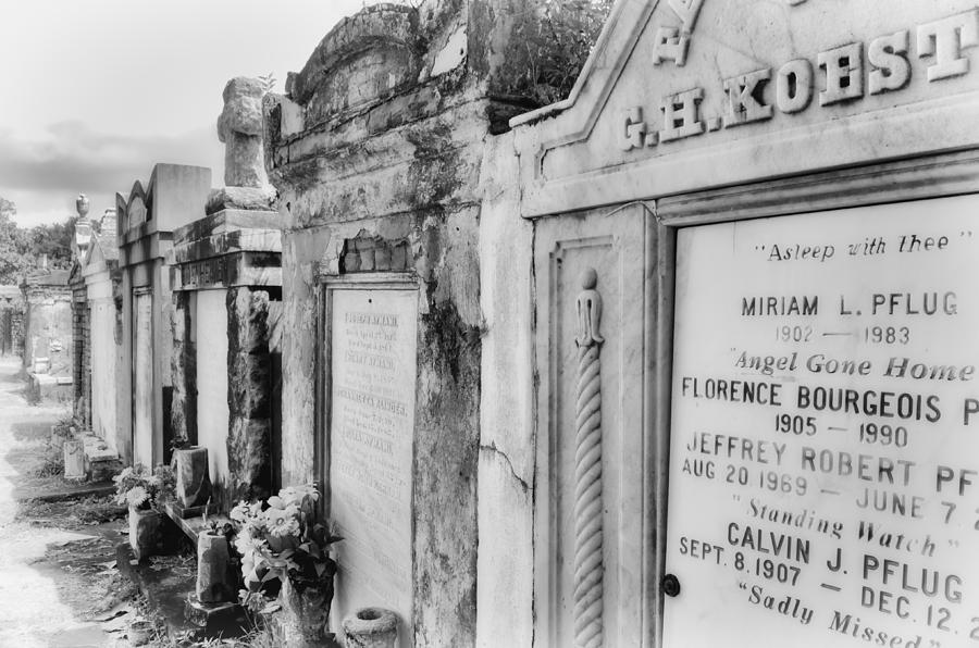 Lafayette Cemetery Black And White Photograph by Jim Shackett