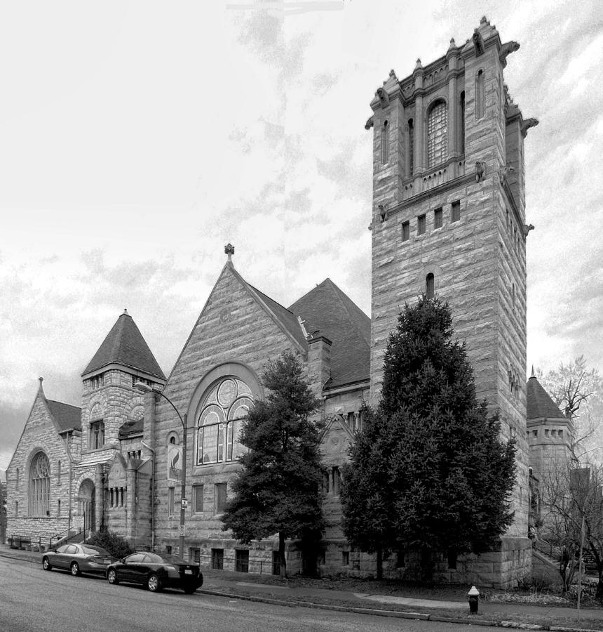 Lafayette Park United Methodist Church BW Photograph by C H Apperson