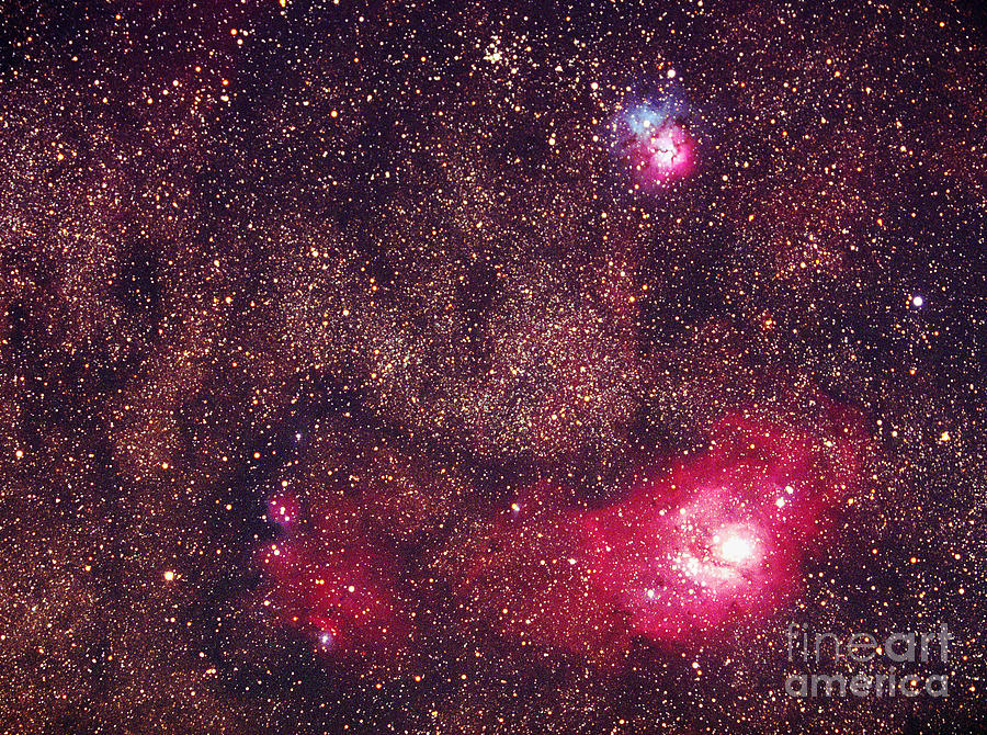 Lagoon And Trifid Nebulas Photograph by Chris Cook