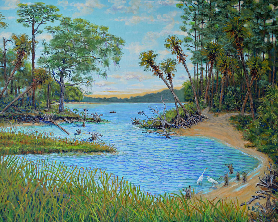 Lagoon at Hunting Island 2 Painting by Dwain Ray