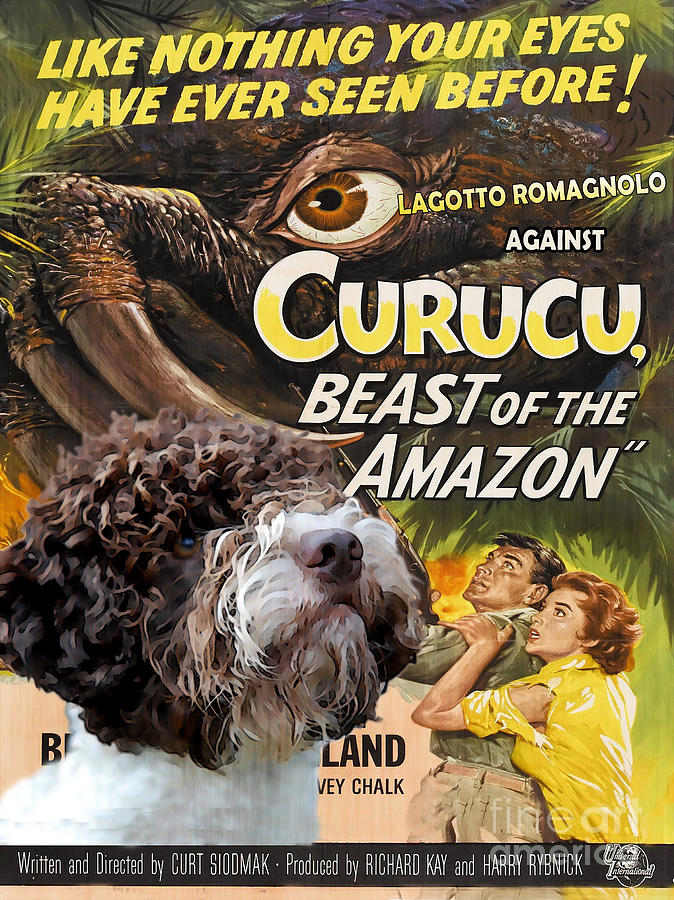 Dog Painting - Lagotto Romagnolo Art Canvas Print - Curucu Movie Poster by Sandra Sij