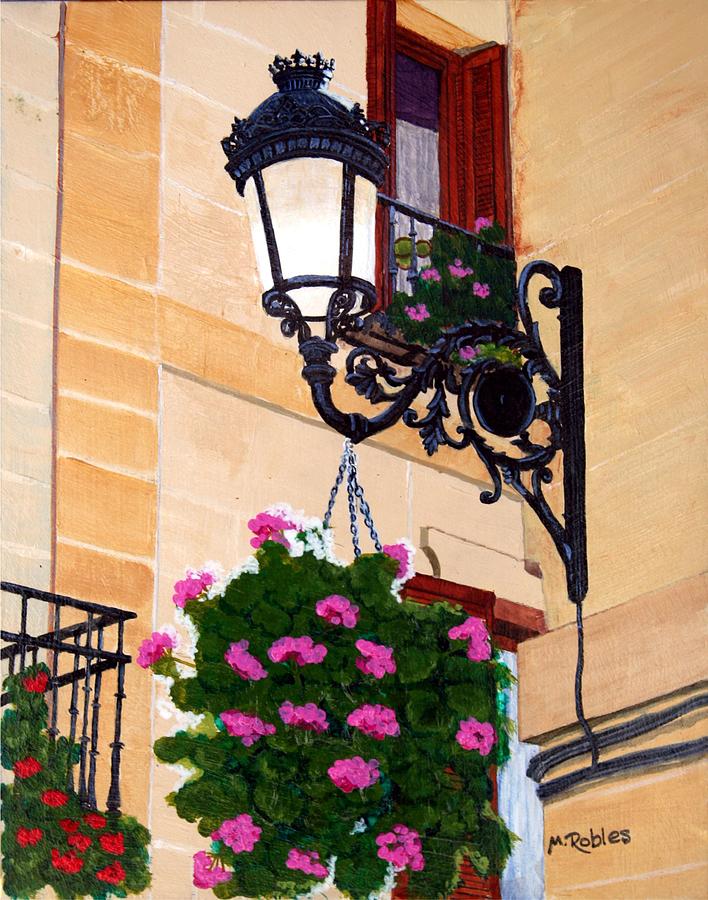 Laguardia Street Lamp  Painting by Mike Robles