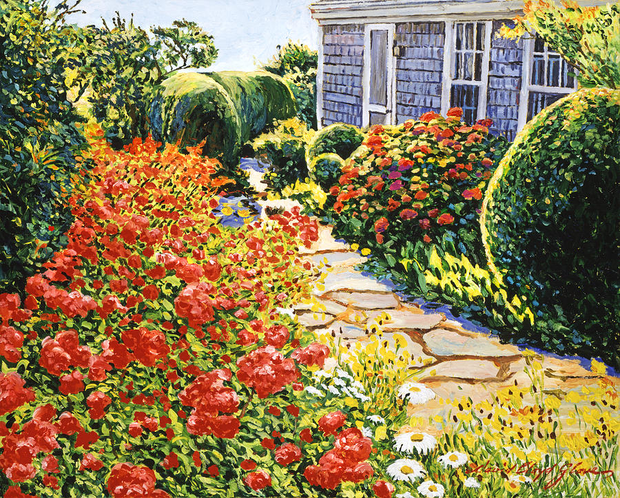 Impressionism Painting - Laguna Beach House Garden by David Lloyd Glover