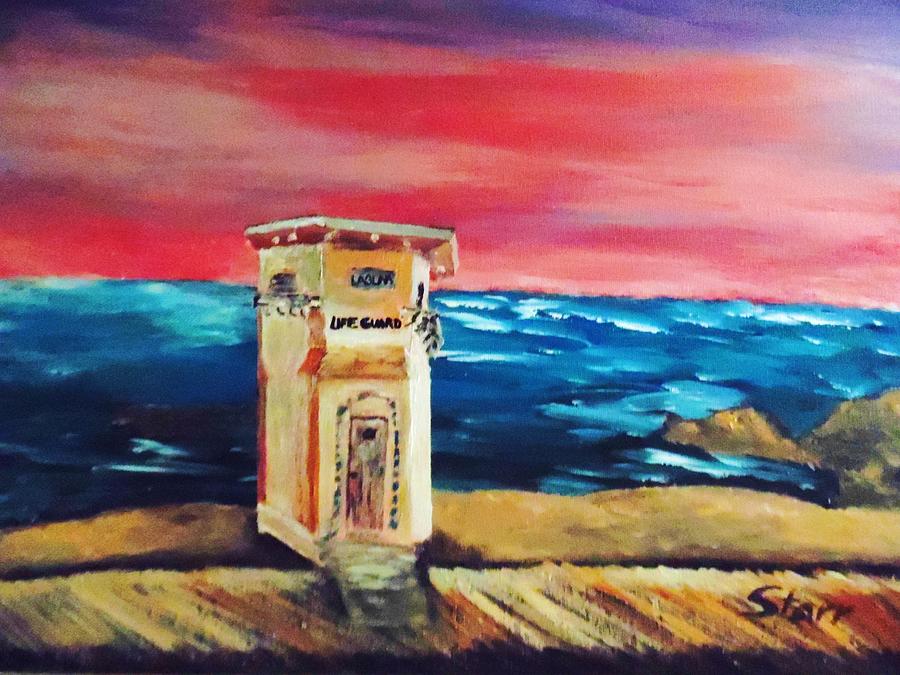 Summer Painting - Laguna Lifeguard Tower by Irving Starr