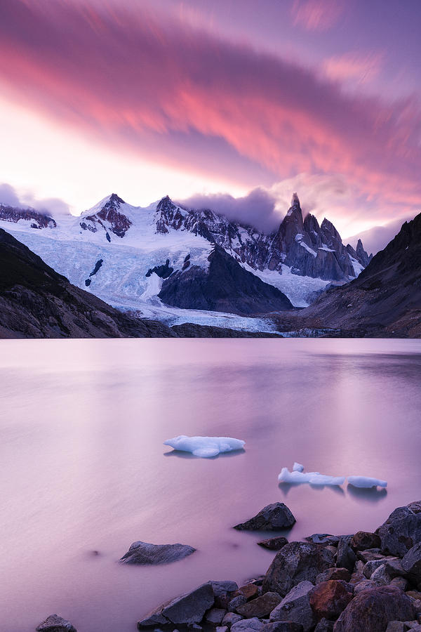 Laguna Torre and Cerro Torre at Sunset, Patagonia, Argentina Photograph by Technotr