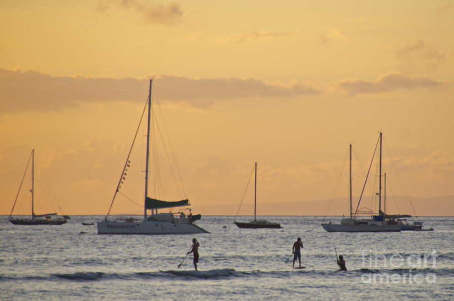 Lahaina Harbor at Sunset Photograph by Sean Griffin