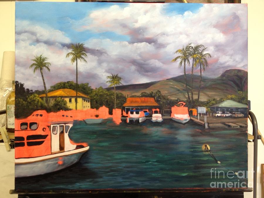 Lahaina Harbor WIP 5 Painting by Darice Machel McGuire