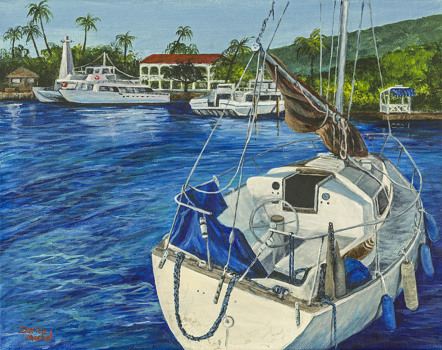 Lahaina Yacht Painting by Darice Machel McGuire