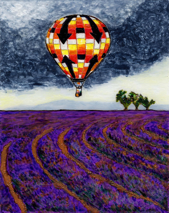 Hot Air Balloon Painting - LAir Chaud sur Sault Provence by Phil Strang