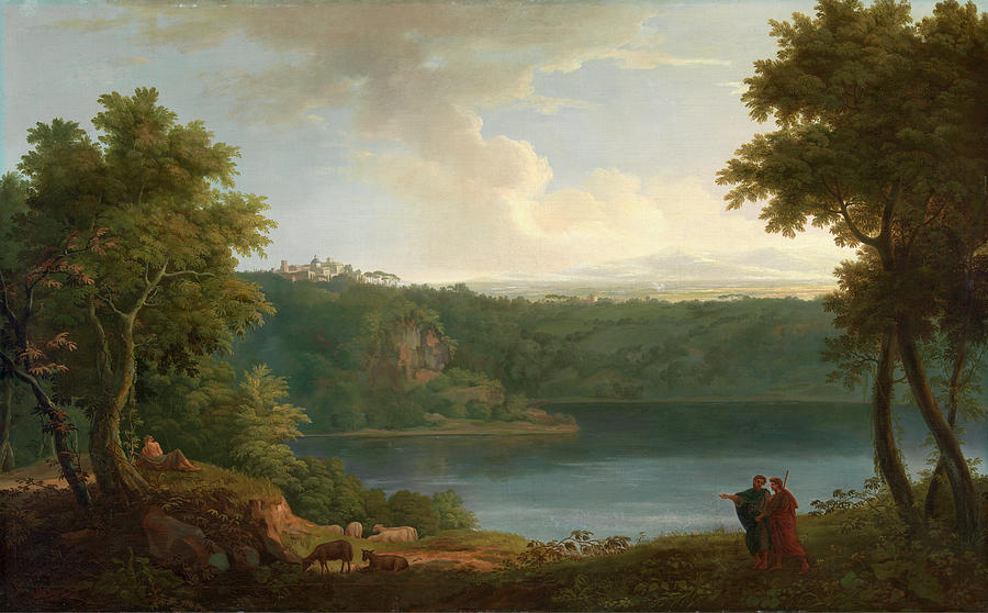 Lake Albano, George Lambert, 1700-1765 Painting by Litz Collection ...