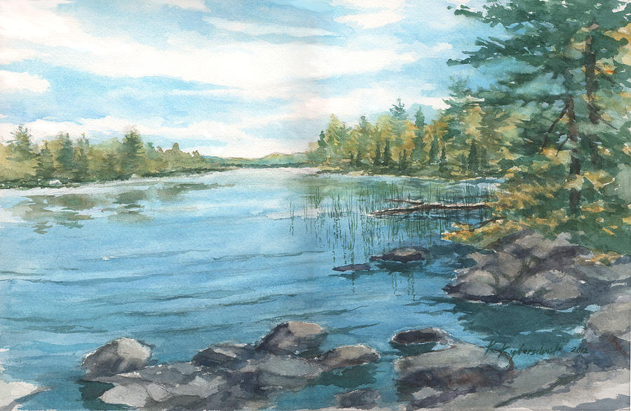 Landscape Painting - Lake Along the Gunflint Trail by Kerry Kupferschmidt