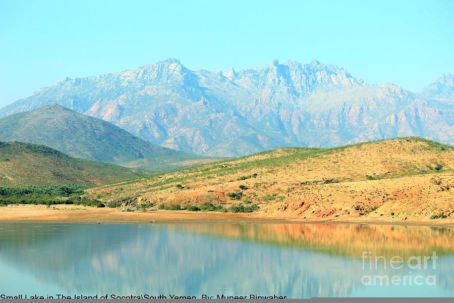 Landscape Photograph - Lake and Hills by Muneer Binwaber