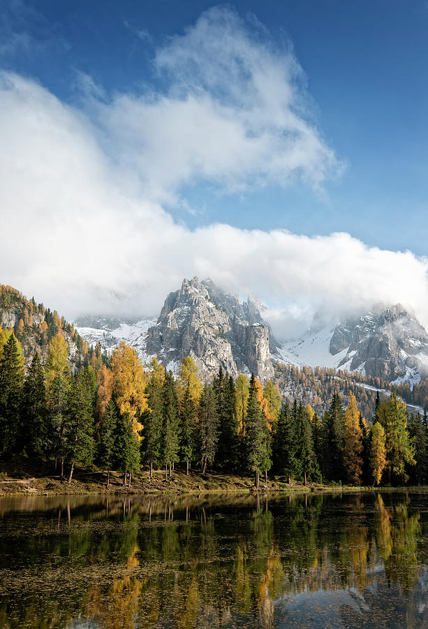 Lake Antorno And Dolomite Mountains Photograph by Thomas Winz