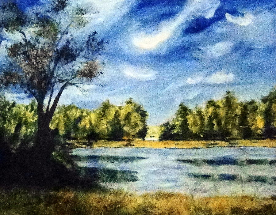 Tree Painting - Lake at Blenheim by Roy Hyslop